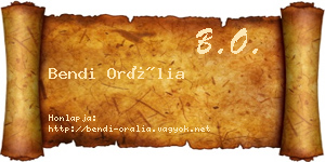 Bendi Orália névjegykártya